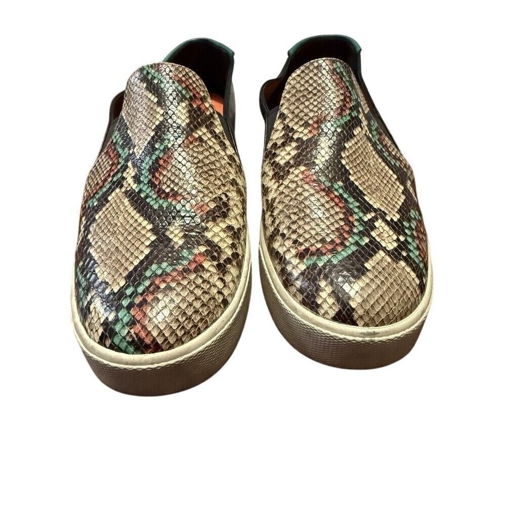 Cole Haan Snakeskin Print Slip On Sneakers Platform Comfort Casual Shoes